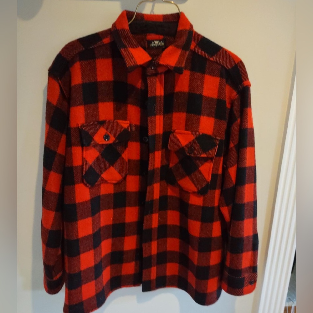 King Kole - Vintage Red/Black Wool Button Up - Small